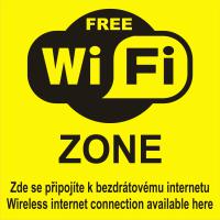 Samolepicí fólie WIFI ZONE FREE s textem